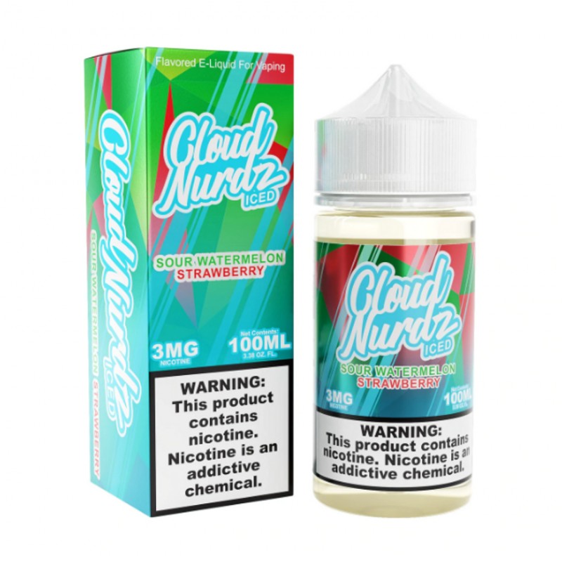 Sour Watermelon Strawberry Iced by Cloud Nurdz TFN E- Liquid