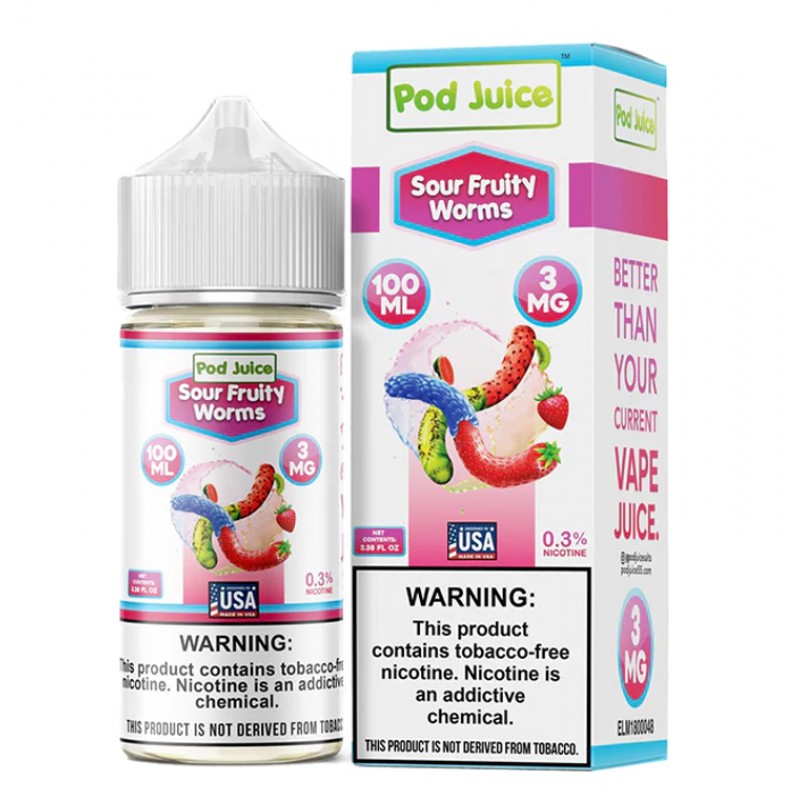 Sour Fruity Worms by Pod Juice TFN Series 100mL