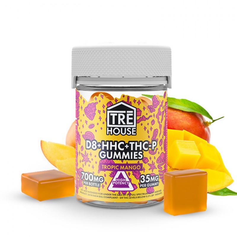 Tre House – D8 + HHC + THC-P Gummies – Tropic Mango | 700mg